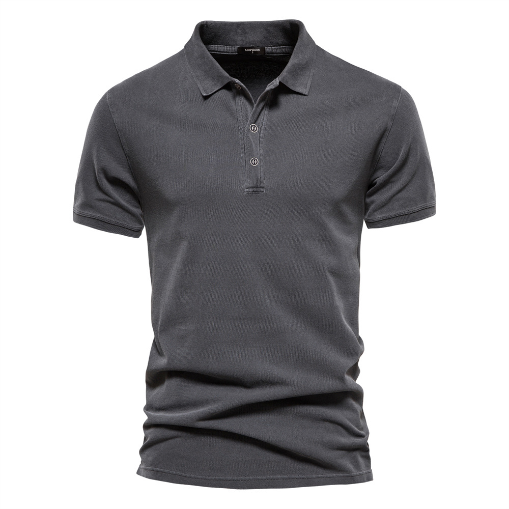 Men's Slim Fit Washed Cotton Polo Shirt
