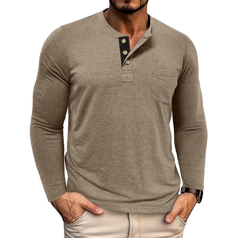 Men’s Casual Long Sleeve Henley T-Shirts