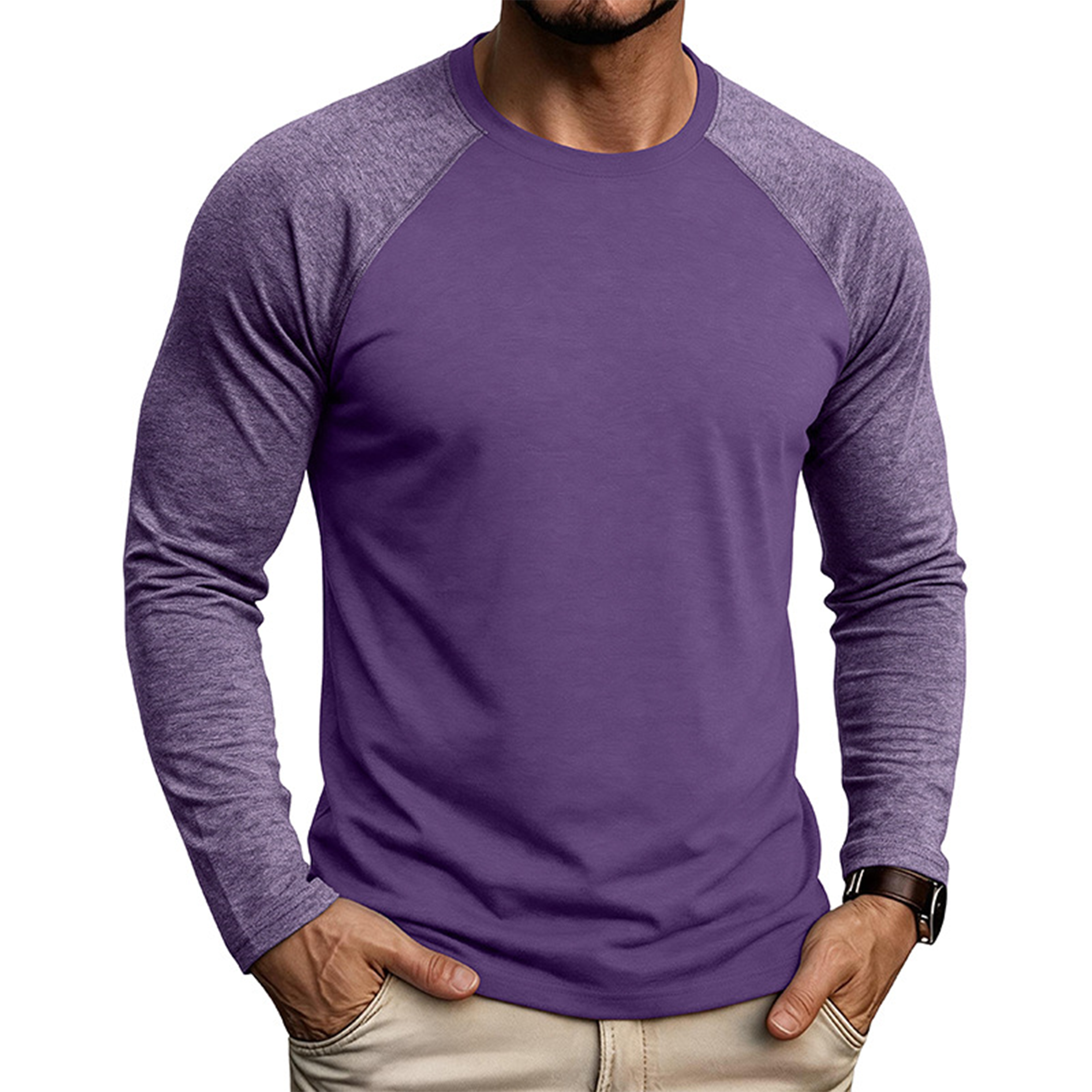 Men's Colorblock Raglan Long Sleeve T-Shirt