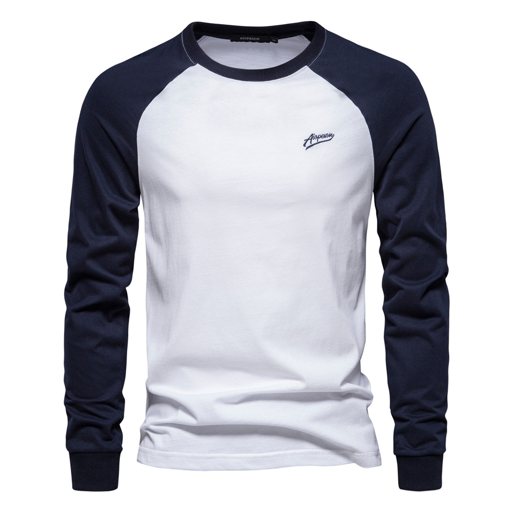 Men's Casual Long Sleeve Basic Stitching T-Shirt