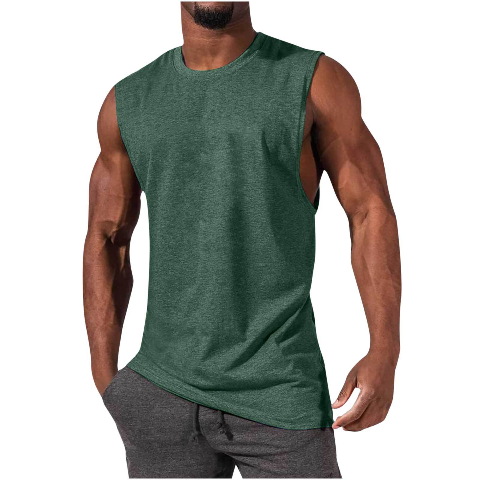 Men's Muscle Fit Leisure Walker Solid Color T-Shirt