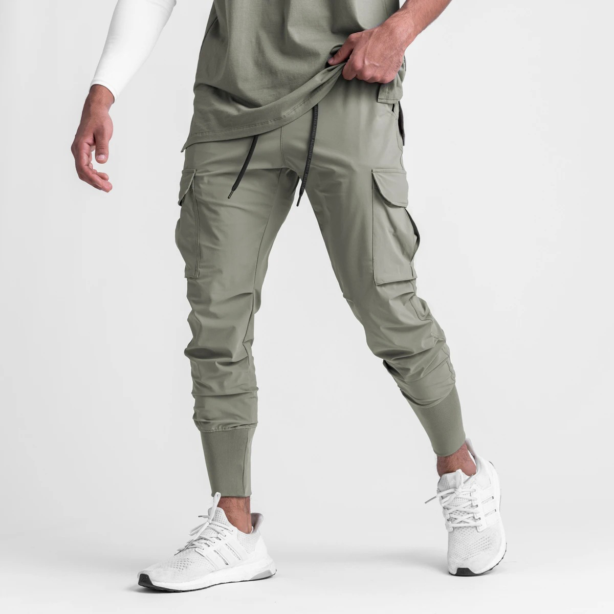 Men's Athletic Jogger Pants - Stretch Woven Running Training Drawstring Sweatpants