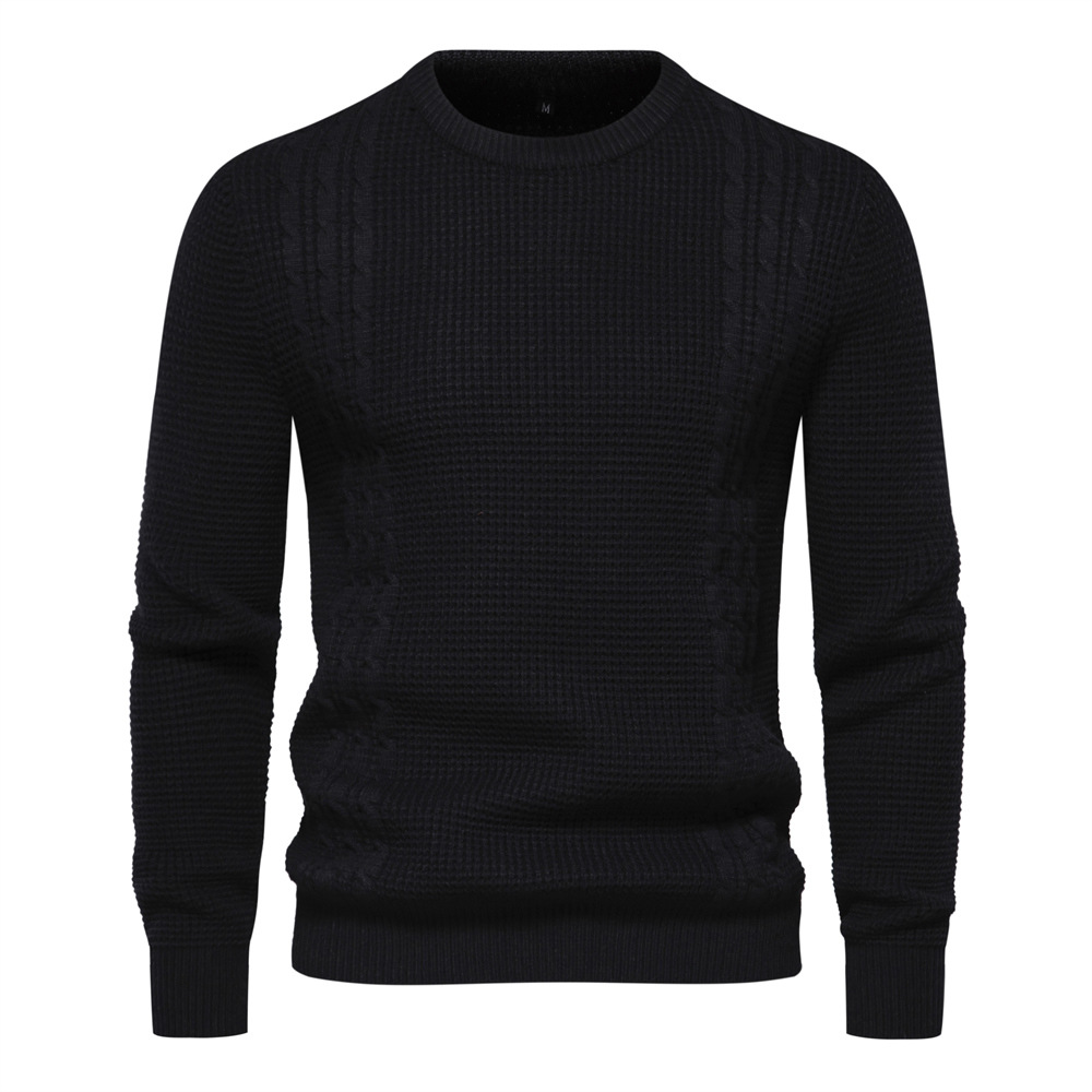 Men's Casual Warm Slightly Stretch Crew Neck Pullover Sweater