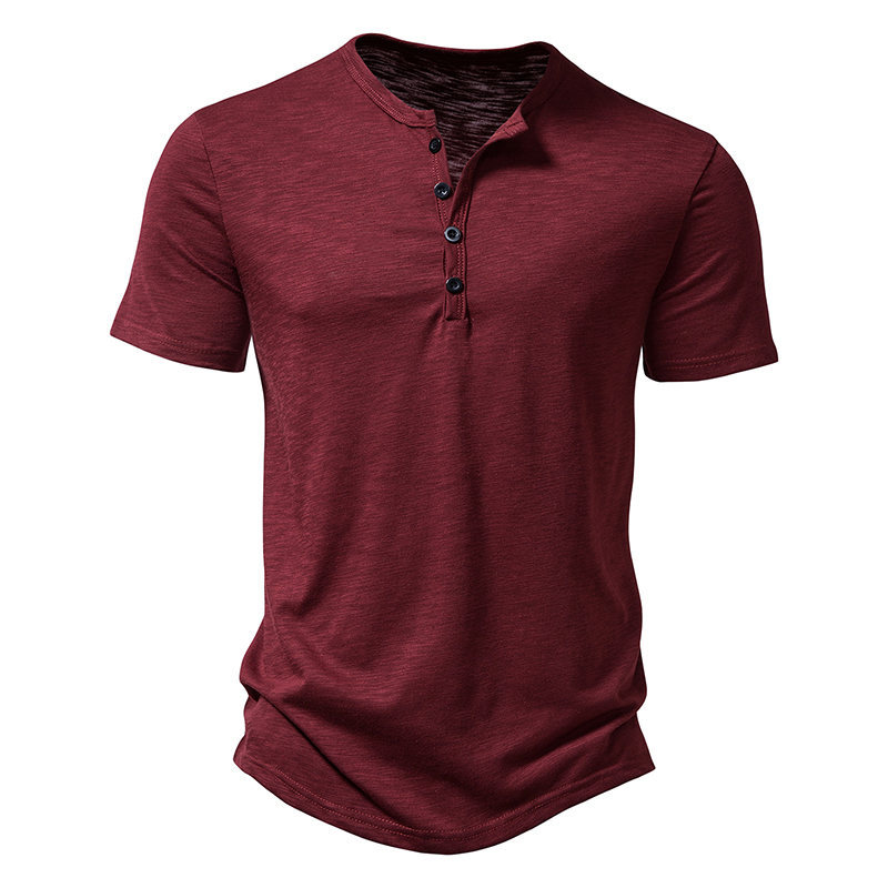 Men's Muscle Henley Collar T-Shirt