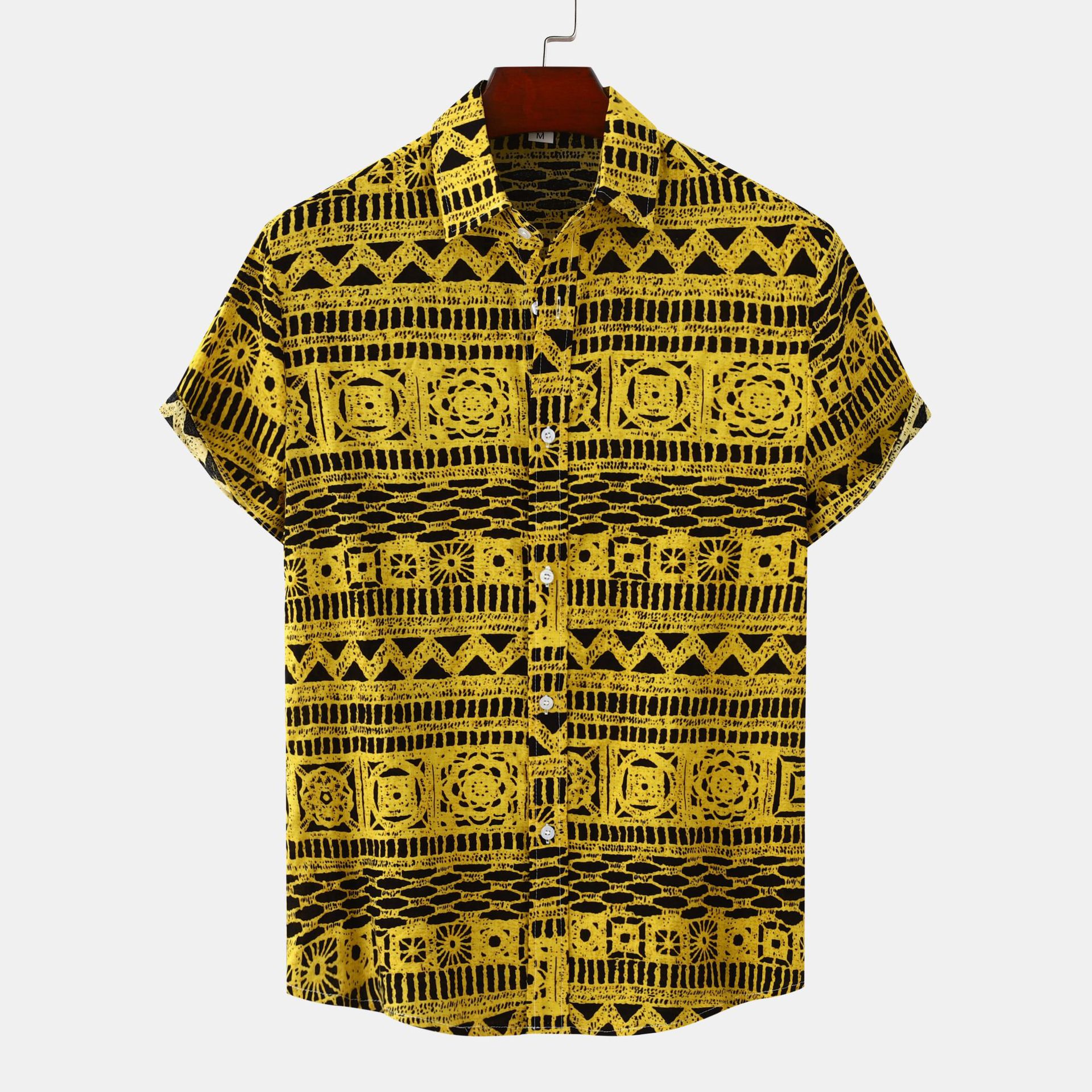Men's Ethnic Print Short Sleeve Shirt