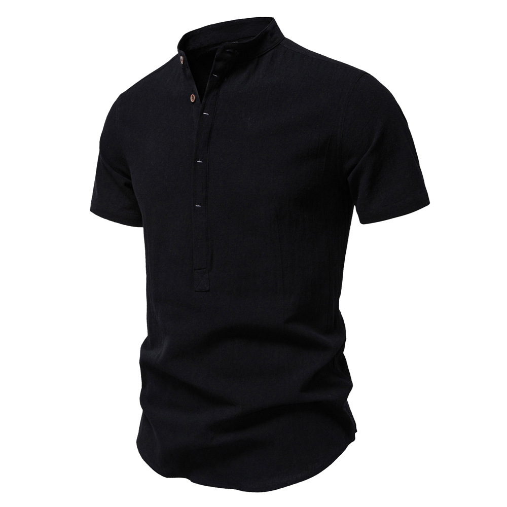 Men's Cotton Linen Short Sleeve Shirt