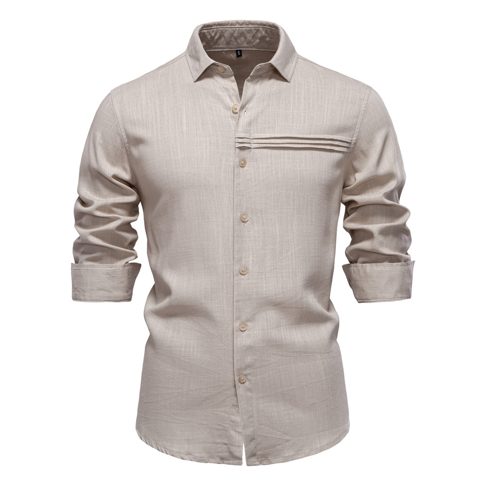 Men's Long Sleeve Linen Blend Shirt