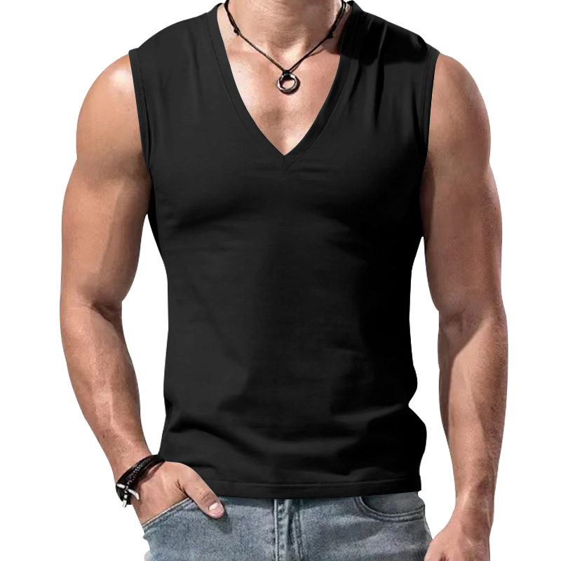 Men's Solid Color V-neck Casual Vest