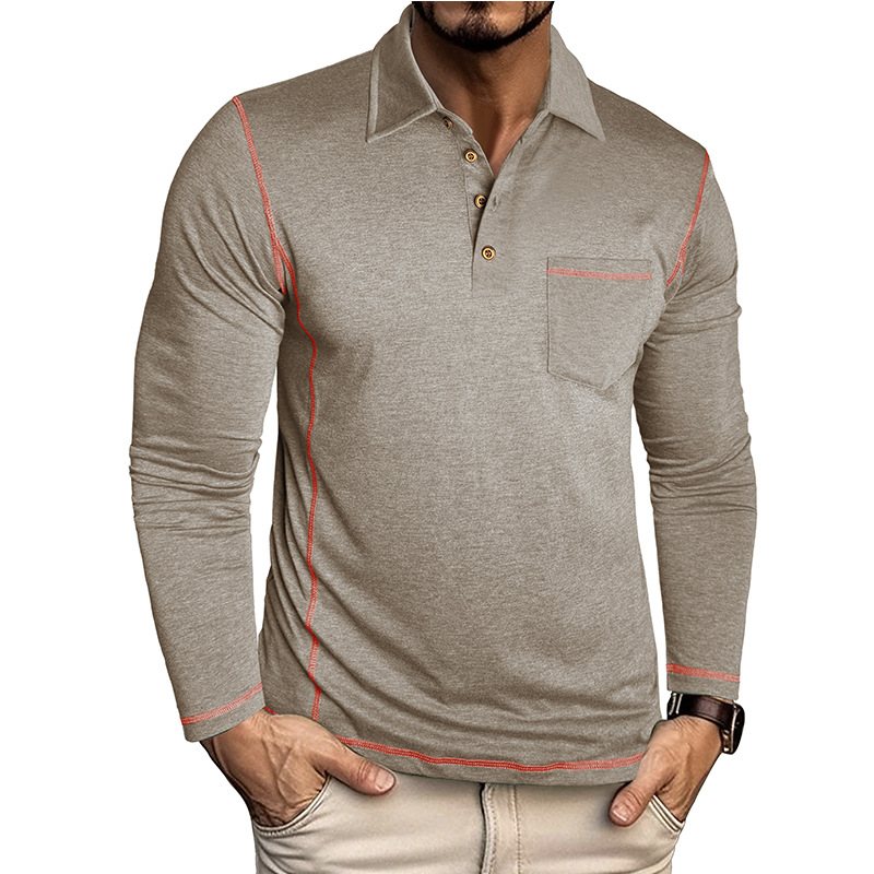 Men’s Retro Long Sleeve Polo Shirt