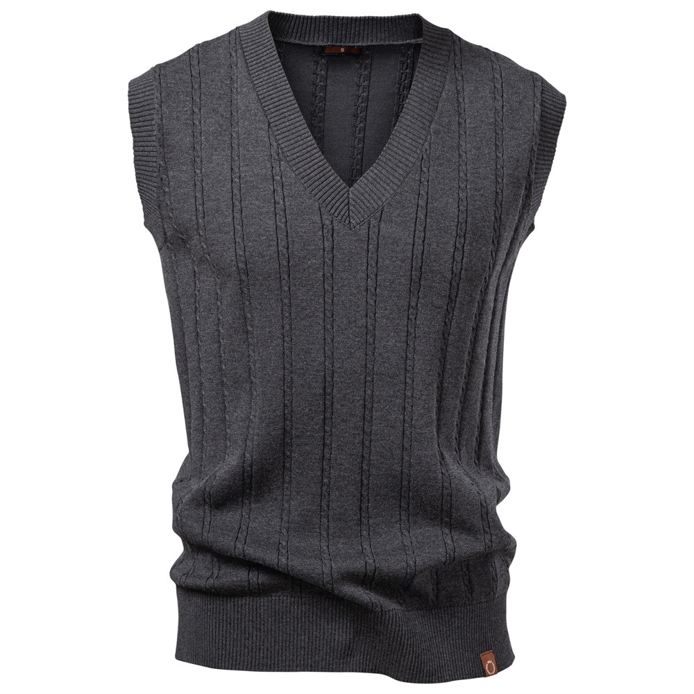 Men’s Cable Knit V-Neck Sweater Vest