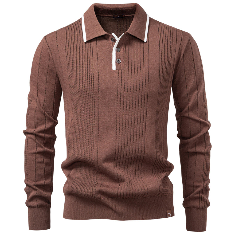 Men’s Colorblock Knit Polo Sweater