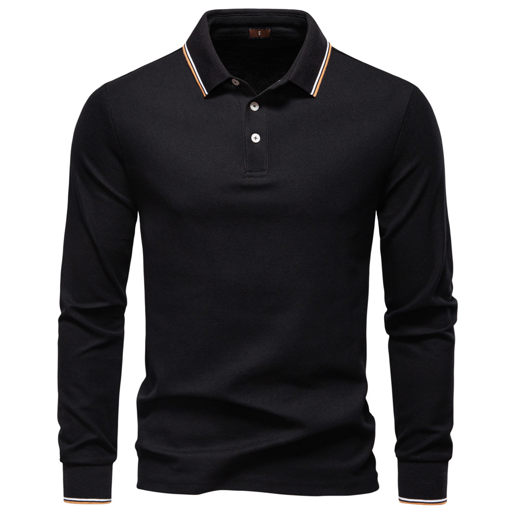 Men’s Long Sleeve Cotton Polo Shirt