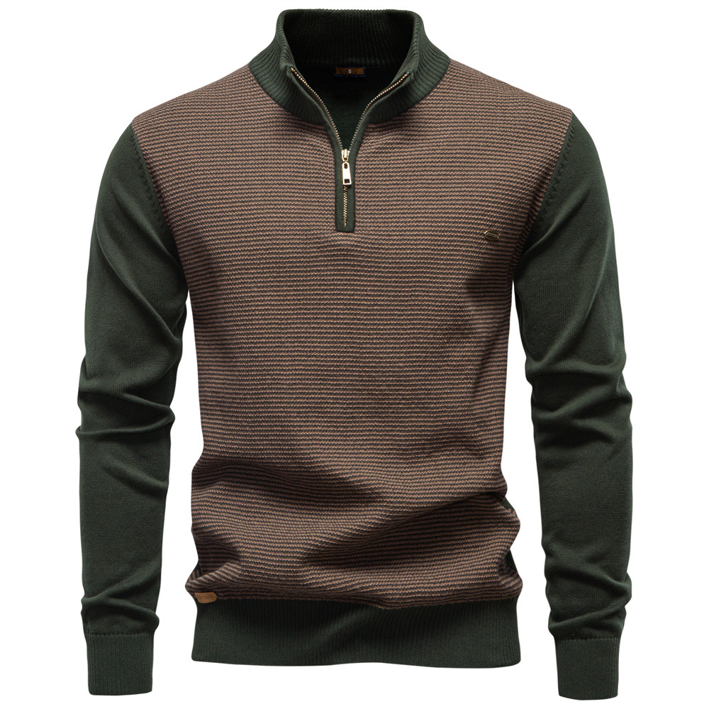 Men’s Half-Zip Cotton Knit Sweater