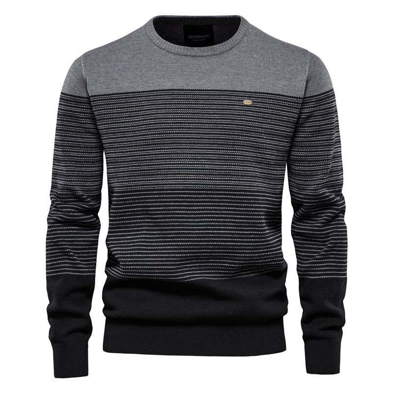 Men's Retro Striped Knit Sweater