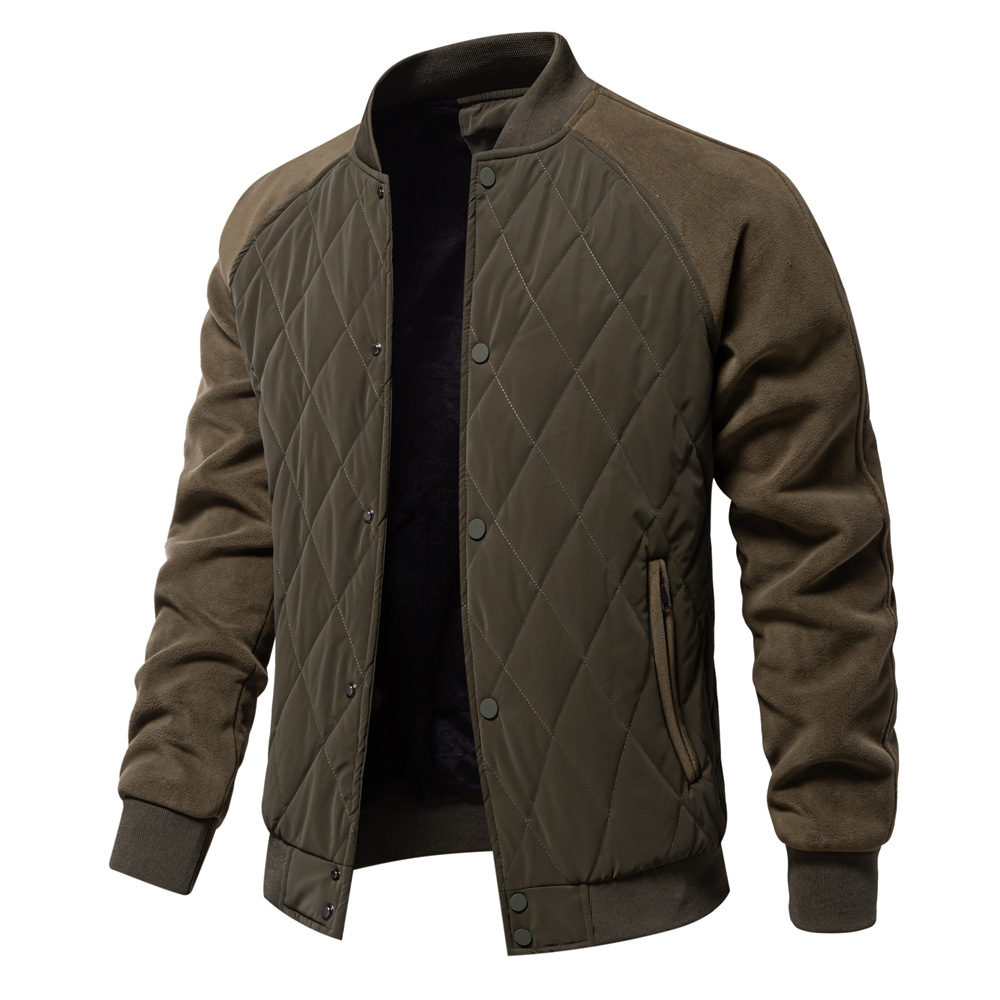Men's Windproof Padded Stand Collar Bomber Jacket