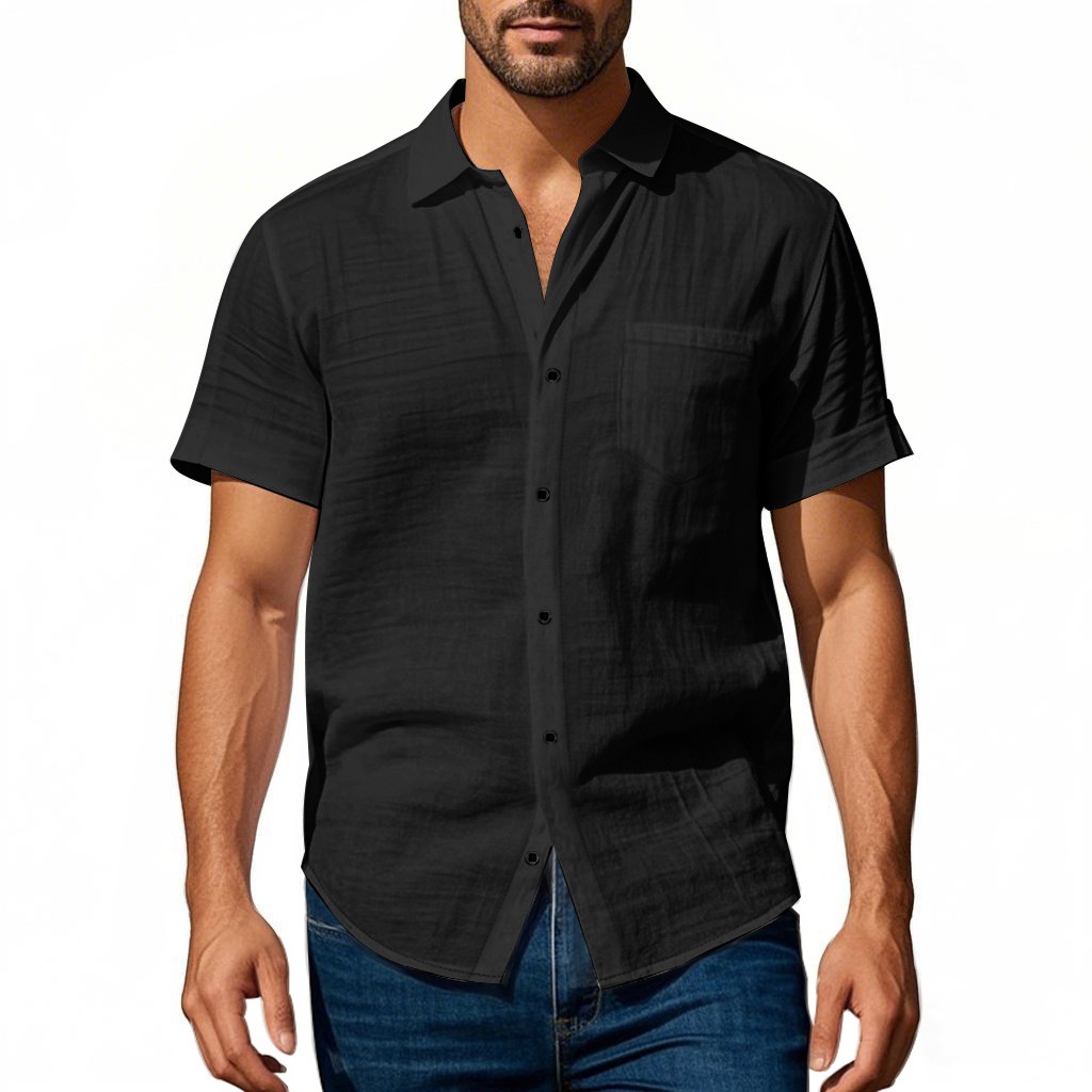 Men's Washed Linen Short Sleeve Shirt