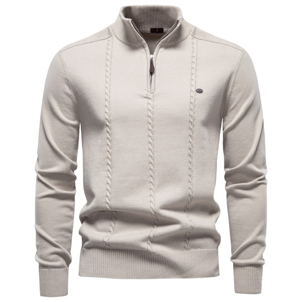 Men's Cotton Quarter-Zip Sweater