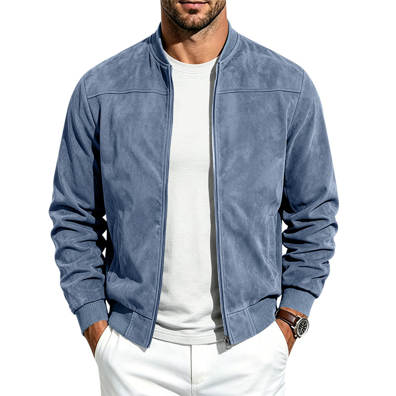 Men's Suede-Look Bomber Jacket