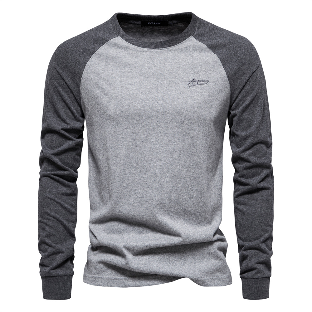 Men's Casual Long Sleeve Basic Stitching T-Shirt