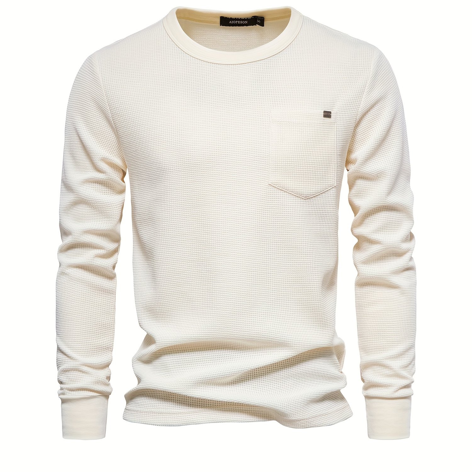 Men's Casual Comfy Long Sleeve Waffle T-shirt