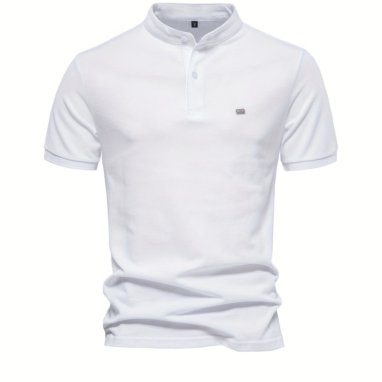 Men's Daily Comfy Short Sleeve Shirt With Stand Collar Golf