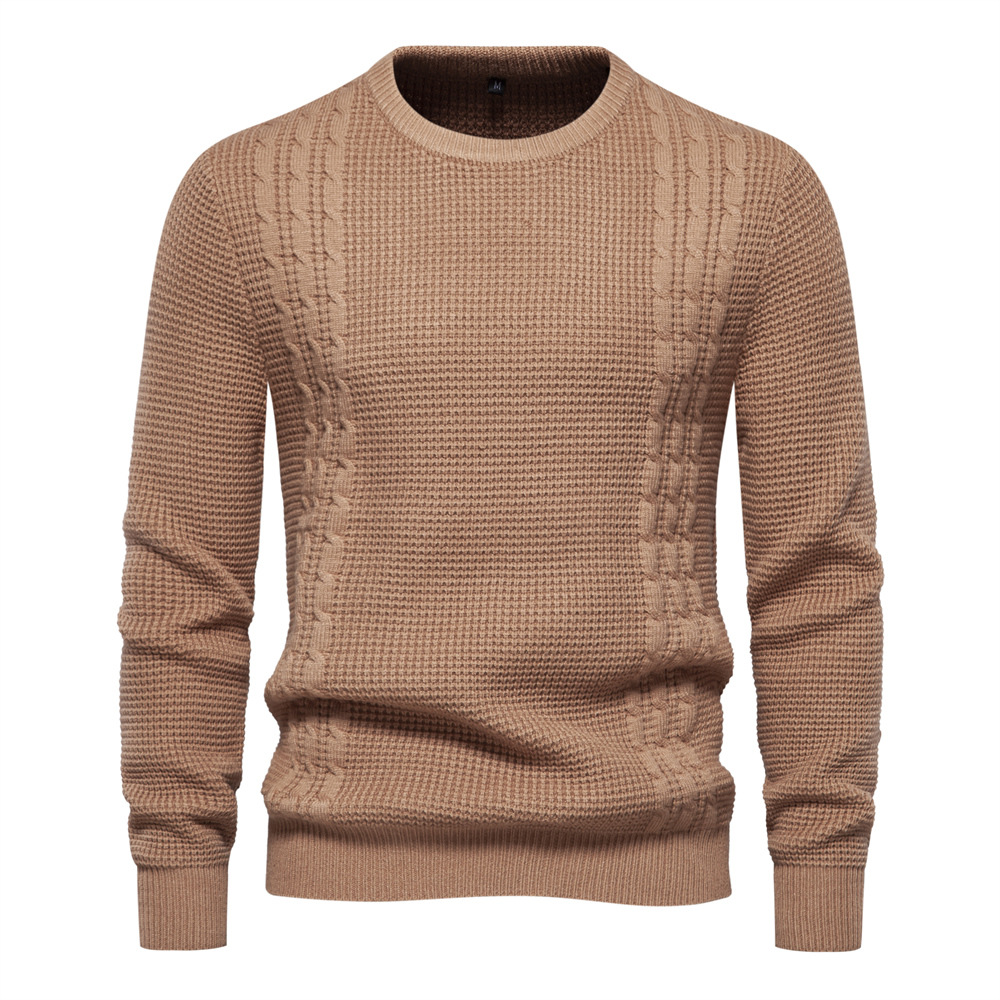 Men's Casual Warm Slightly Stretch Crew Neck Pullover Sweater
