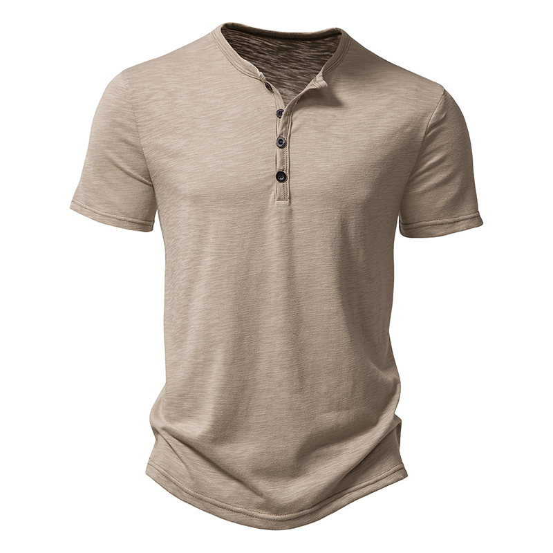 Men's Muscle Henley Collar T-Shirt