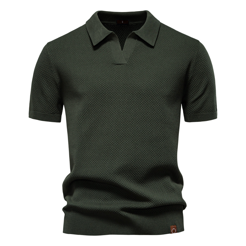 Men's Textured Knit Polo Shirt