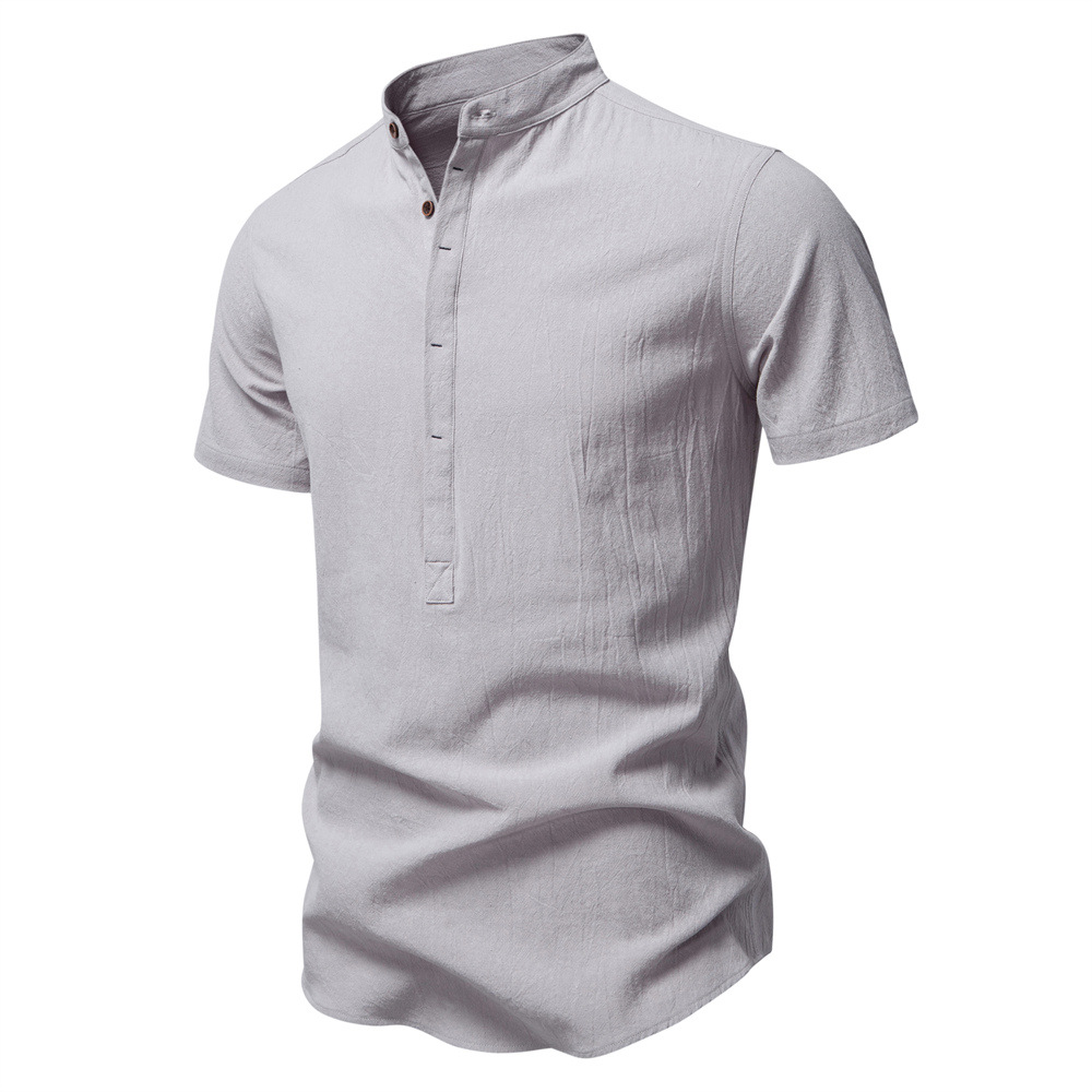 Men's Cotton Linen Short Sleeve Shirt
