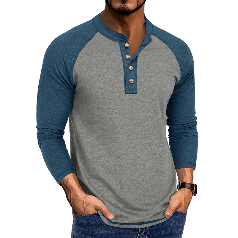 Men’s Raglan Henley Long Sleeve Shirt