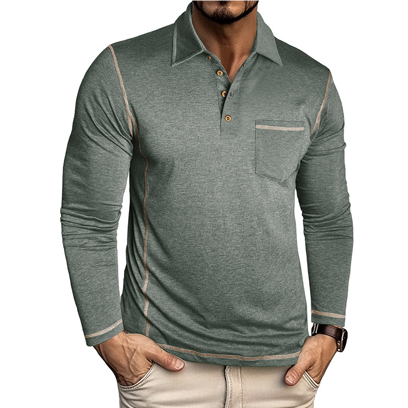 Men’s Retro Long Sleeve Polo Shirt