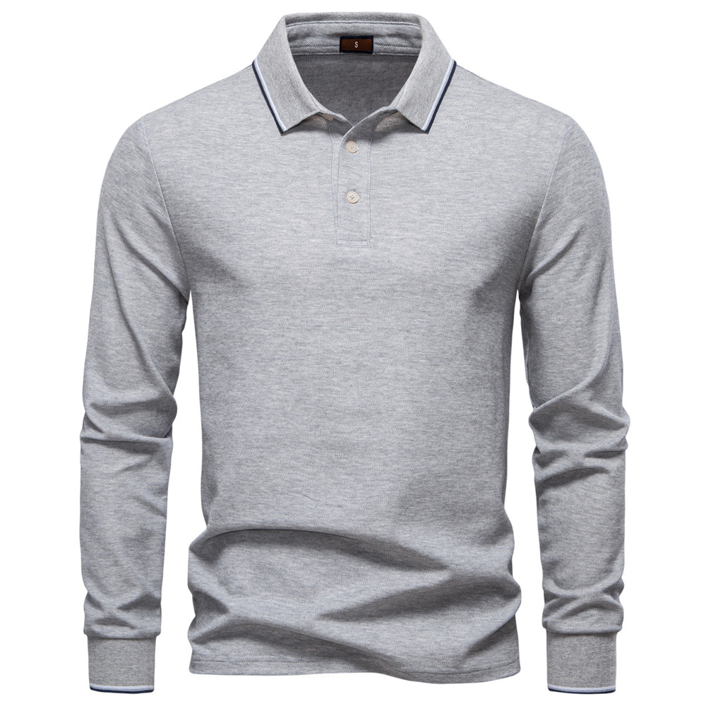 Men’s Long Sleeve Cotton Polo Shirt
