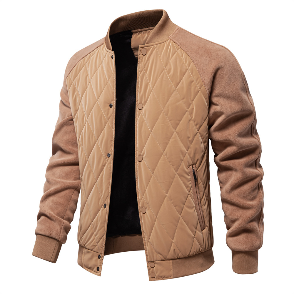 Men's Windproof Padded Stand Collar Bomber Jacket