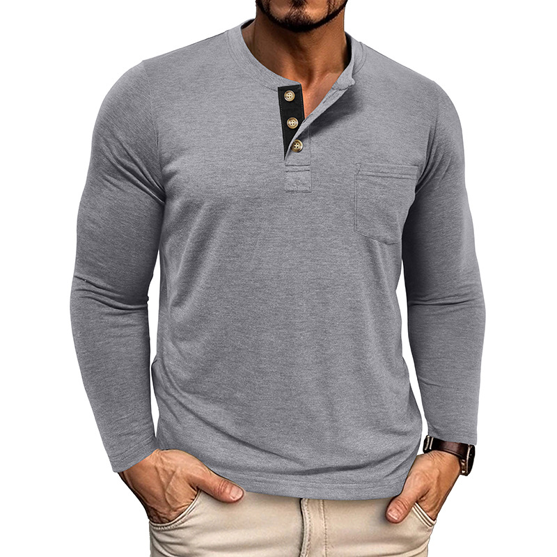 Men’s Casual Long Sleeve Henley T-Shirts