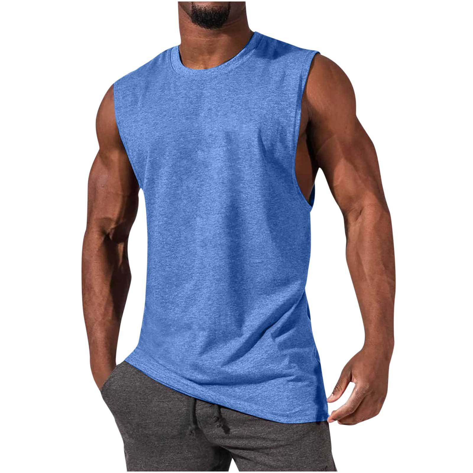 Men's Muscle Fit Leisure Walker Solid Color T-Shirt