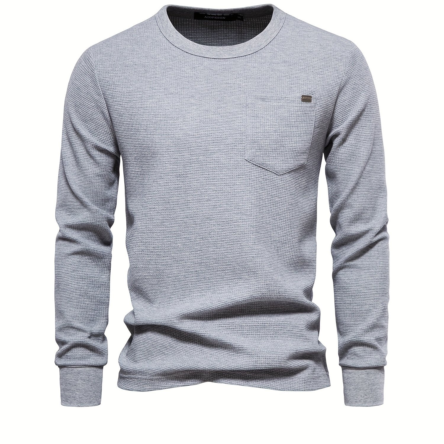 Men's Casual Comfy Long Sleeve Waffle T-shirt