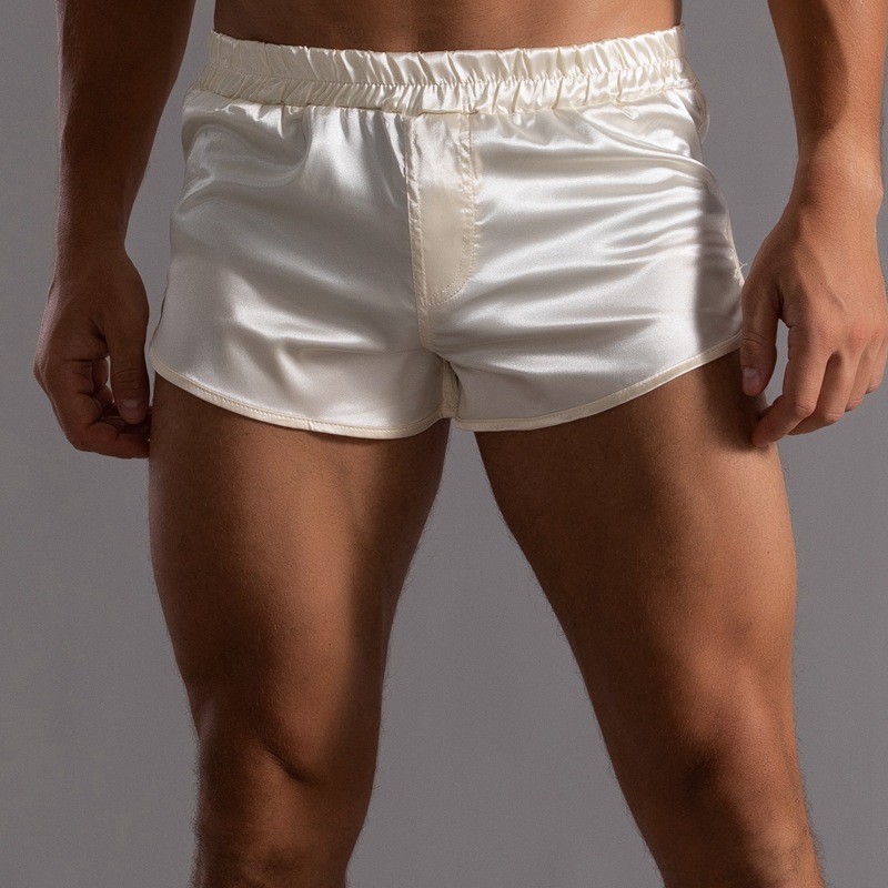 Men's Silk Boxer Shorts Plus Size Comfortable Home Sleep Shorts