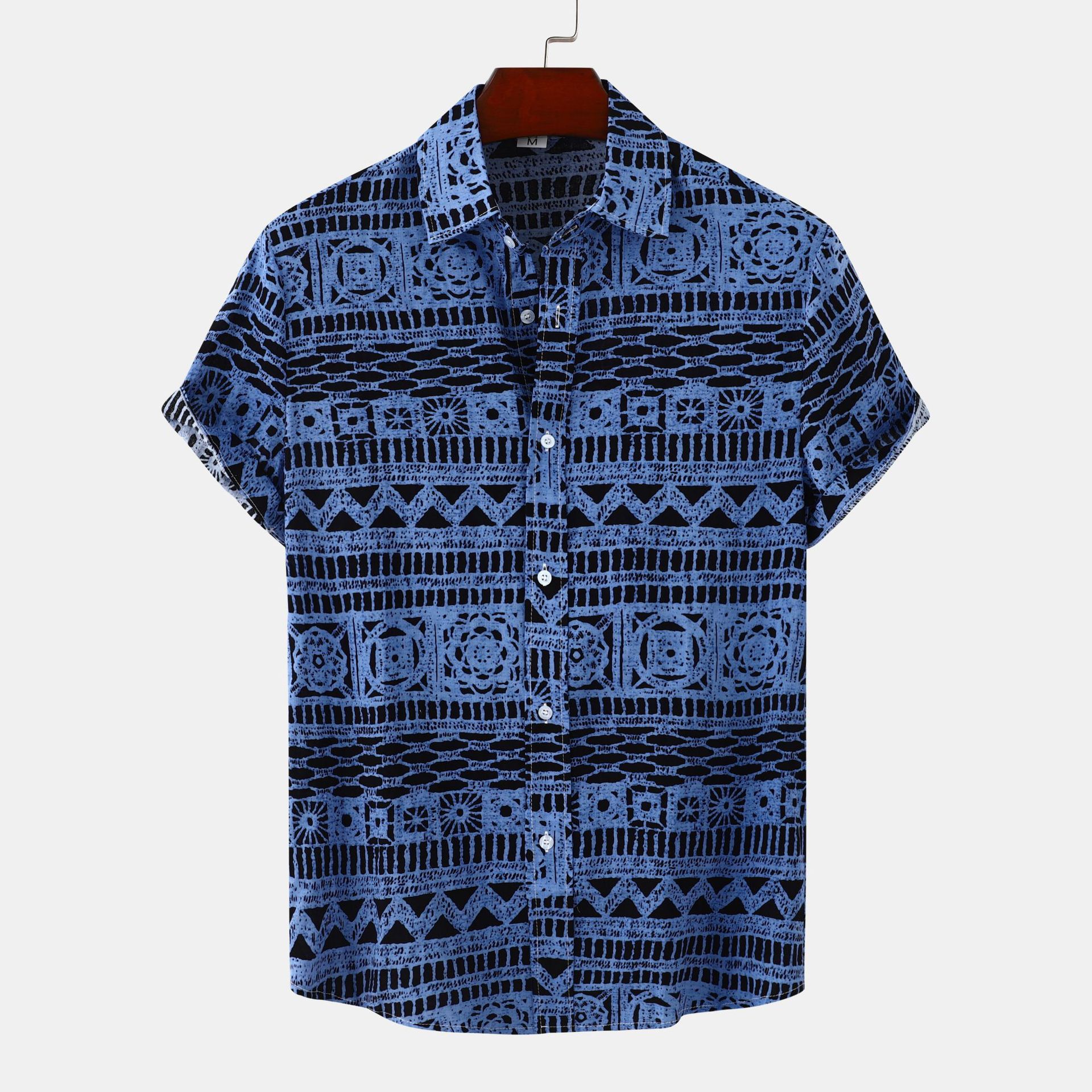 Men's Ethnic Print Short Sleeve Shirt