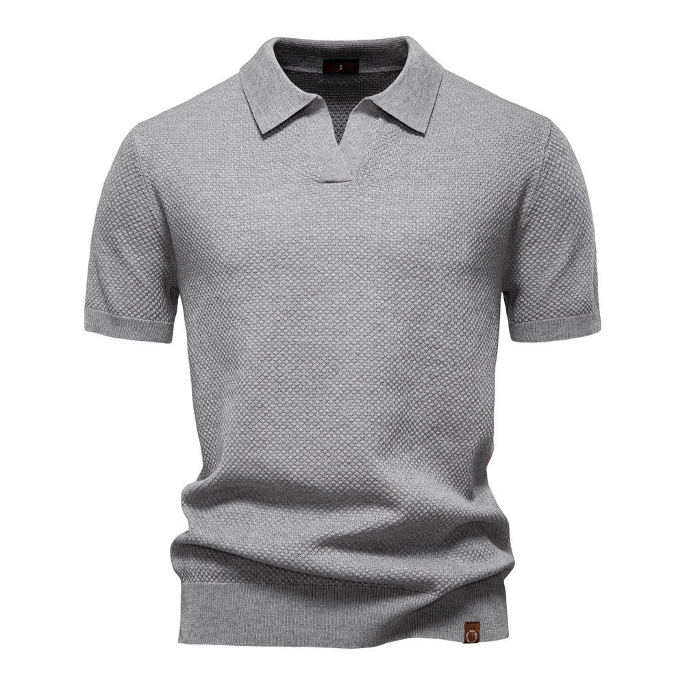 Men's Textured Knit Polo Shirt