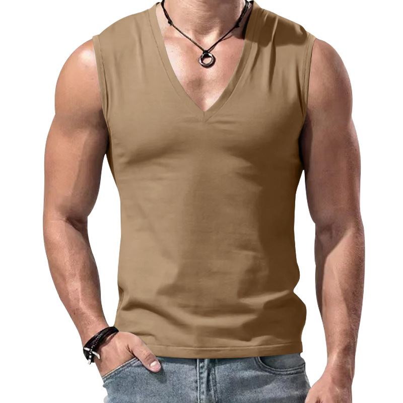 Men's Solid Color V-neck Casual Vest