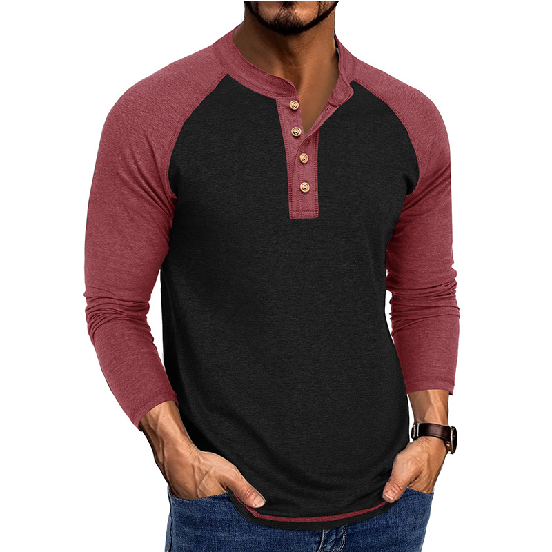 Men’s Raglan Henley Long Sleeve Shirt