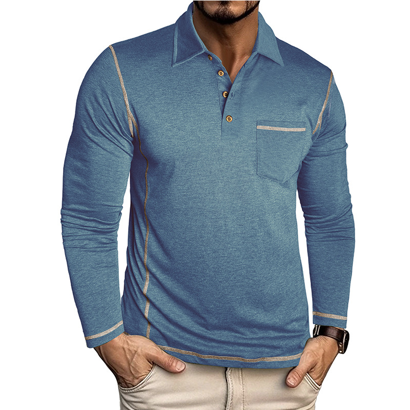 Men’s Retro Long Sleeve Polo Shirt