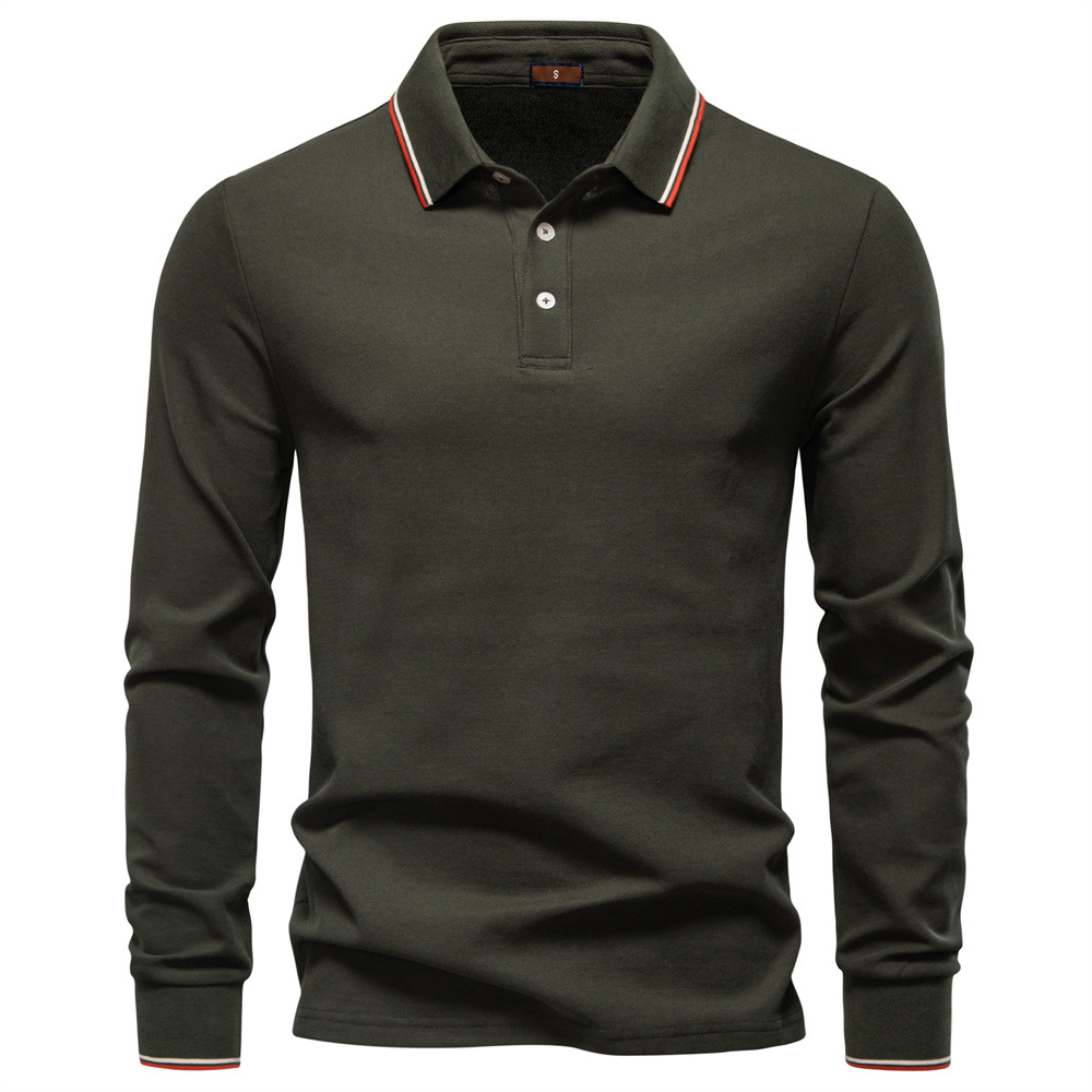 Men’s Long Sleeve Cotton Polo Shirt