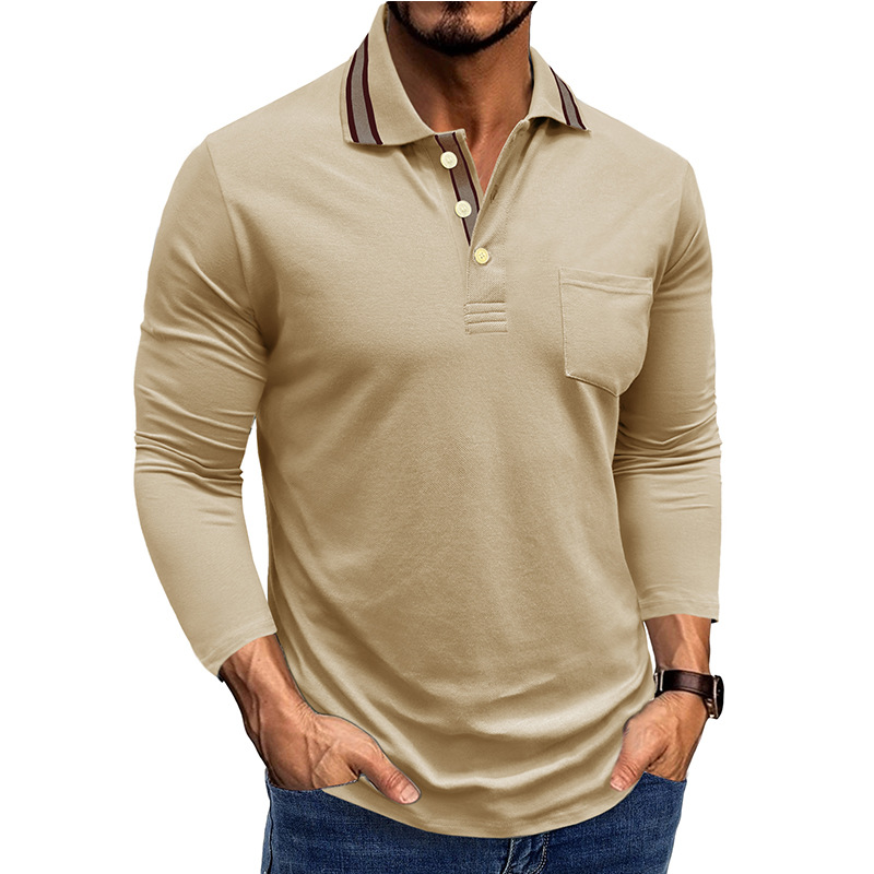 Men’s Cotton Long Sleeve Polo Shirt