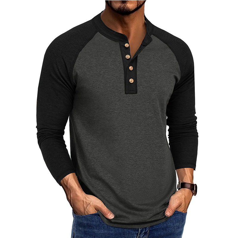 Men’s Raglan Henley Long Sleeve Shirt