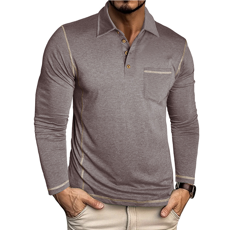 Men’s Retro Long Sleeve Polo Shirt