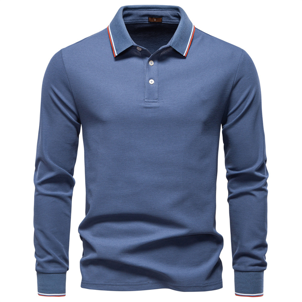 Men’s Long Sleeve Cotton Polo Shirt