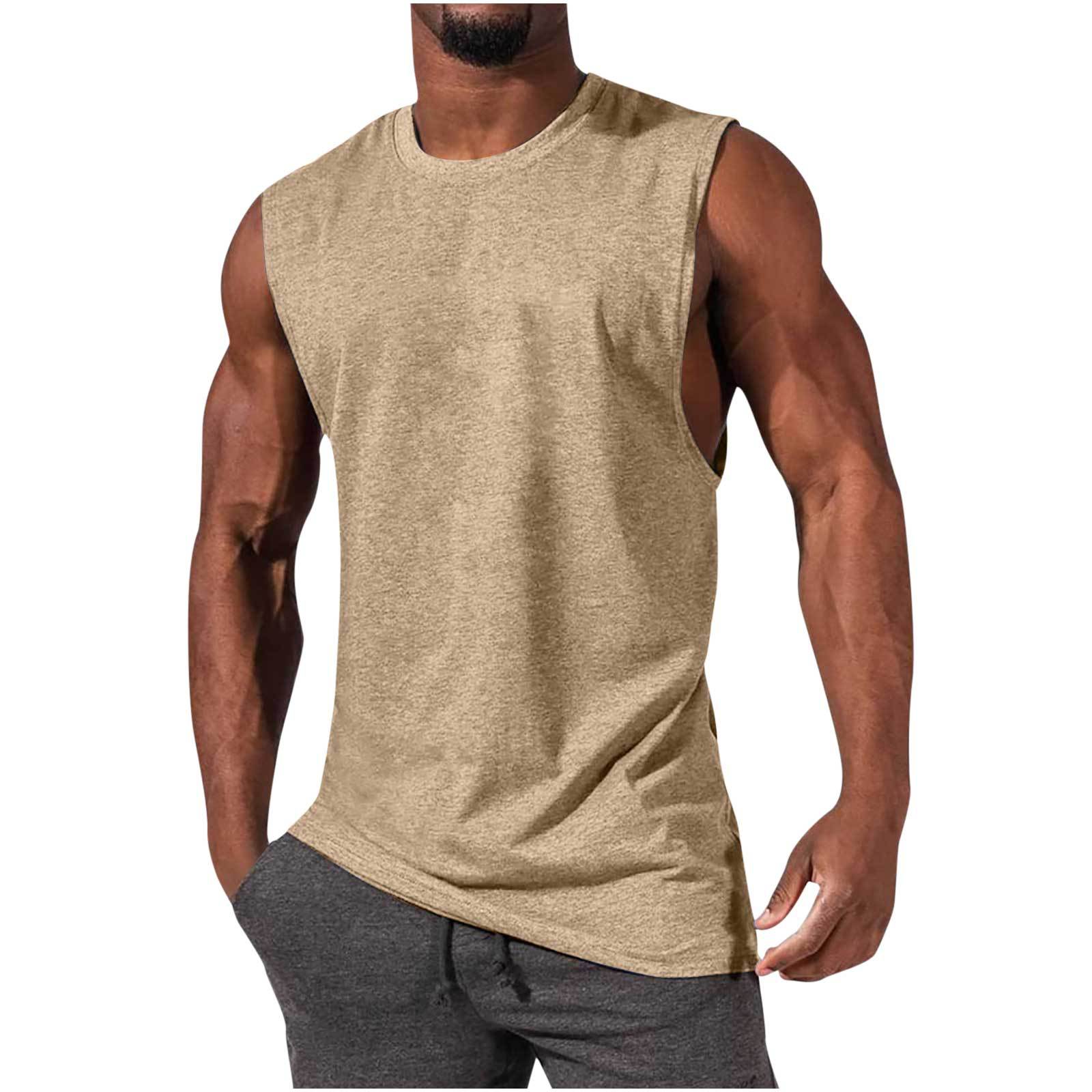 Men's Muscle Fit Leisure Walker Solid Color T-Shirt
