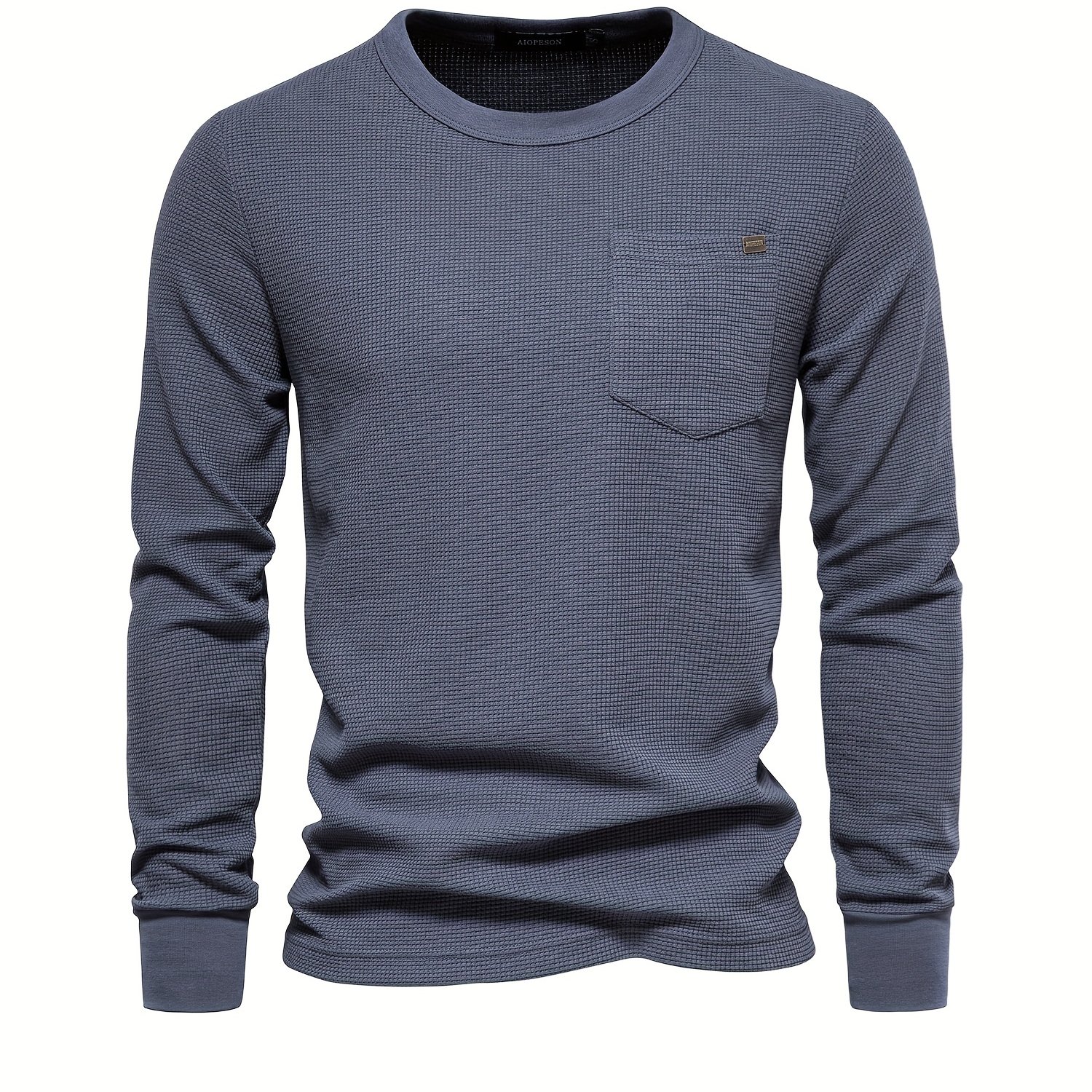 Men's Casual Comfy Long Sleeve Waffle T-shirt