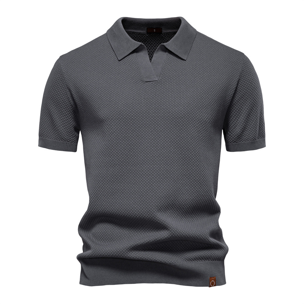 Men's Textured Knit Polo Shirt